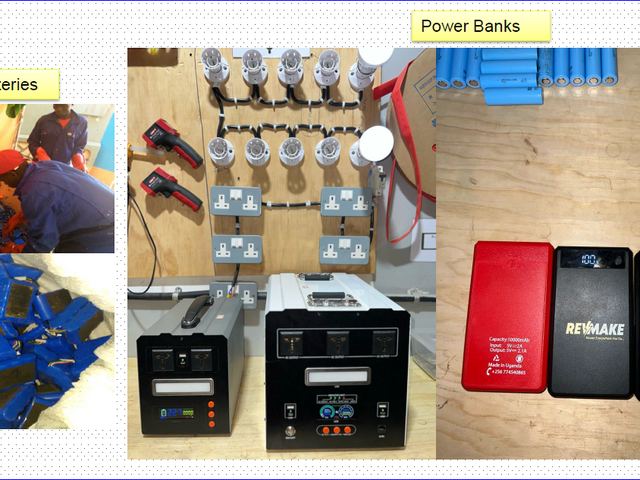 Repurposed batteries, LED bulbs and power banks