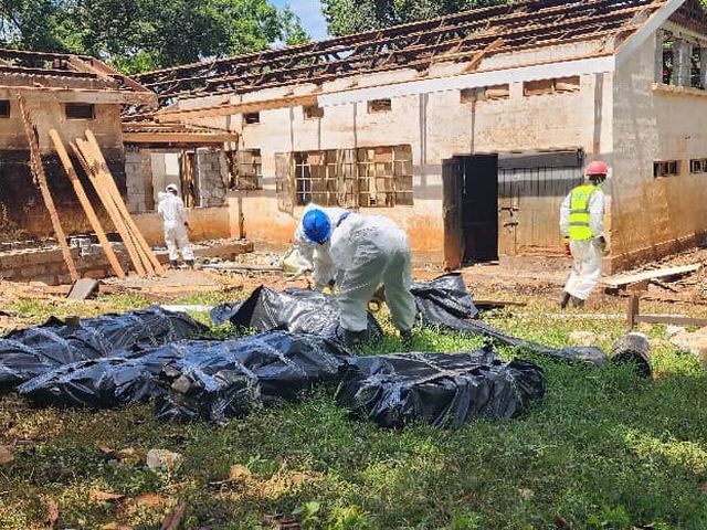 Demolition waste cleared from site