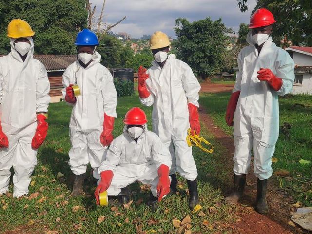 Team on site in full protective gear
