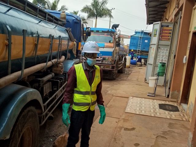 Tanker on site for collection