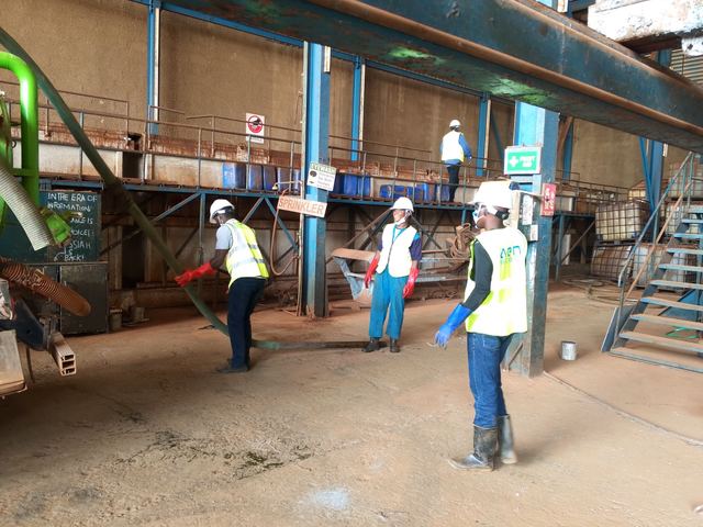 Collection team at a processing plant
